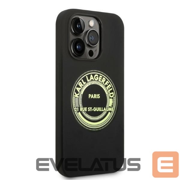 Aizmugurējais vāciņš Karl Lagerfeld Karl Lagerfeld KLHCP14XSRSGRCK iPhone 14 Pro Max 6.7 "hardcase black / black Silicone RSG