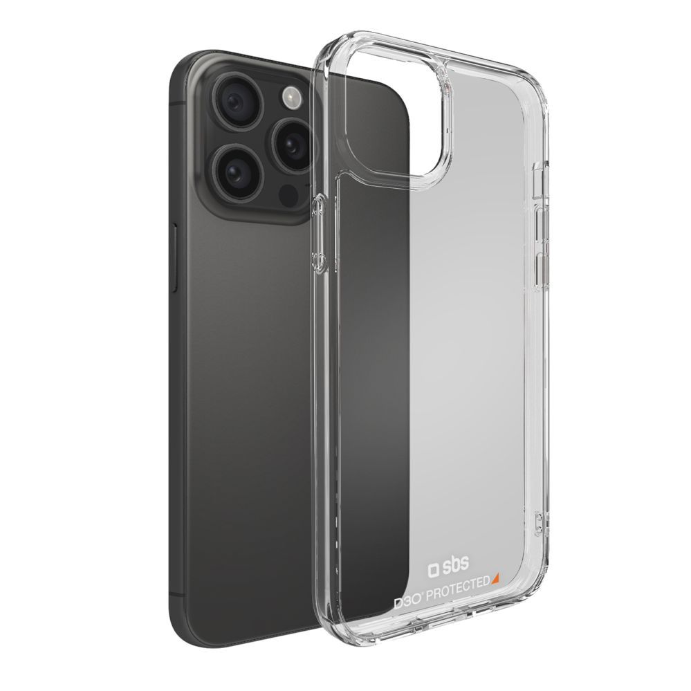 Aizmugurējais vāciņš SBS SBS D3O iPhone 15 Pro Max Case - Transparent