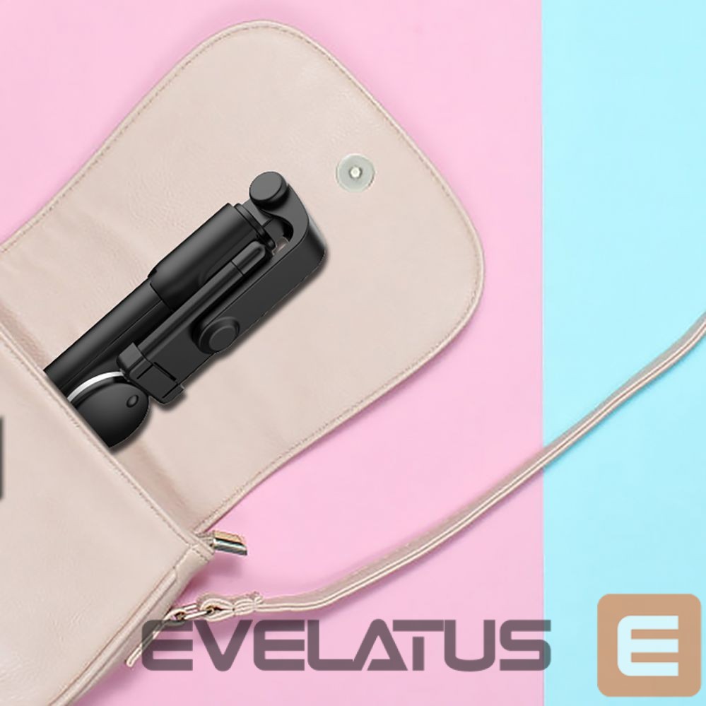 Kaameratarvik Hurtel Selfie stick WR1YXS telescopic tripod 0.71m with round lamp - black