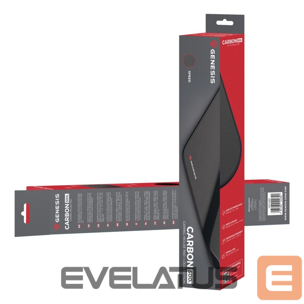 Computer mouse Genesis Carbon 500 L Mouse pad, 400 x 2.5 x 330 mm, Black