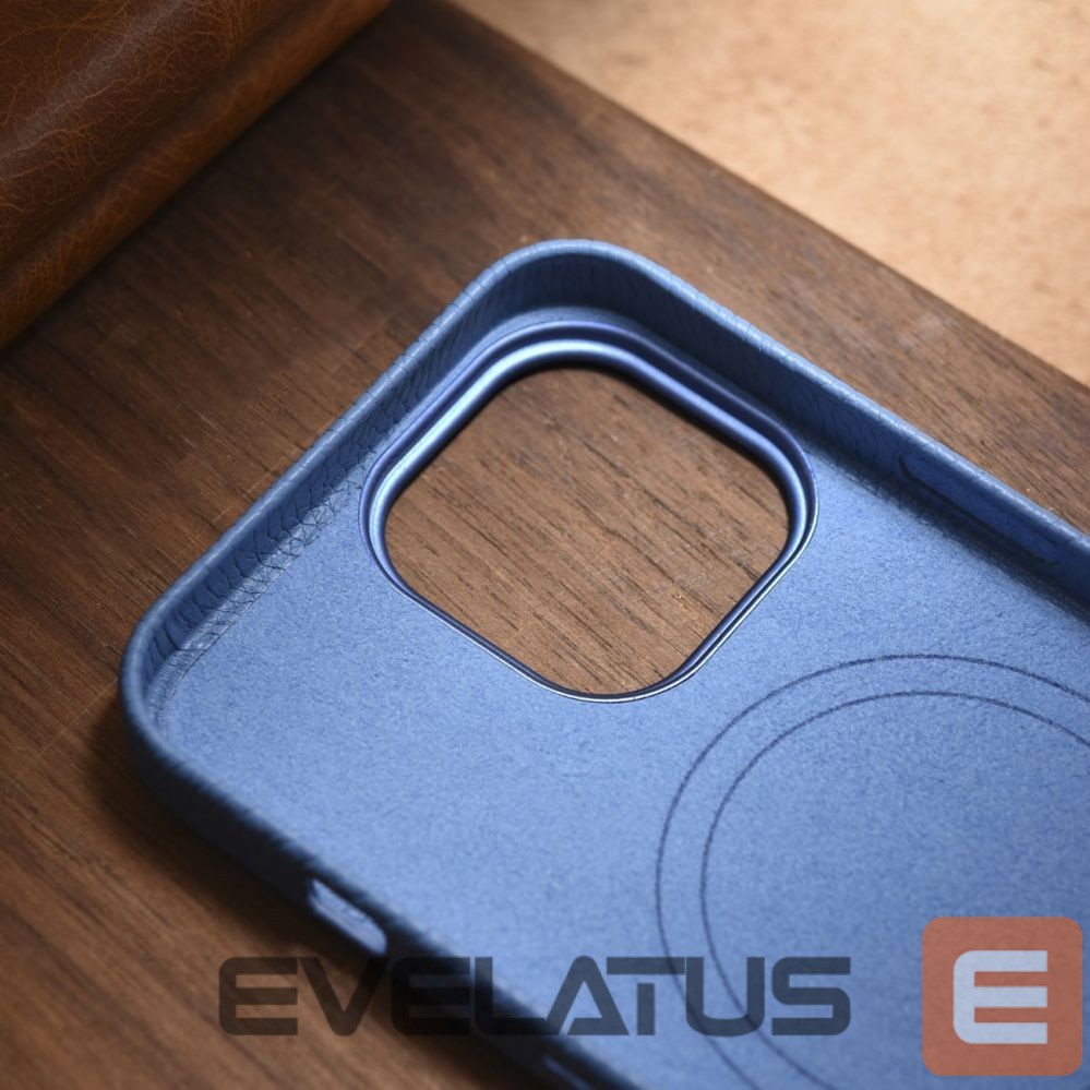 Tagakaaned iCarer iCarer Litchi Premium Leather Case iPhone 14 Pro Magnetic Leather Case with MagSafe Light Blue (WMI14220710-LB)