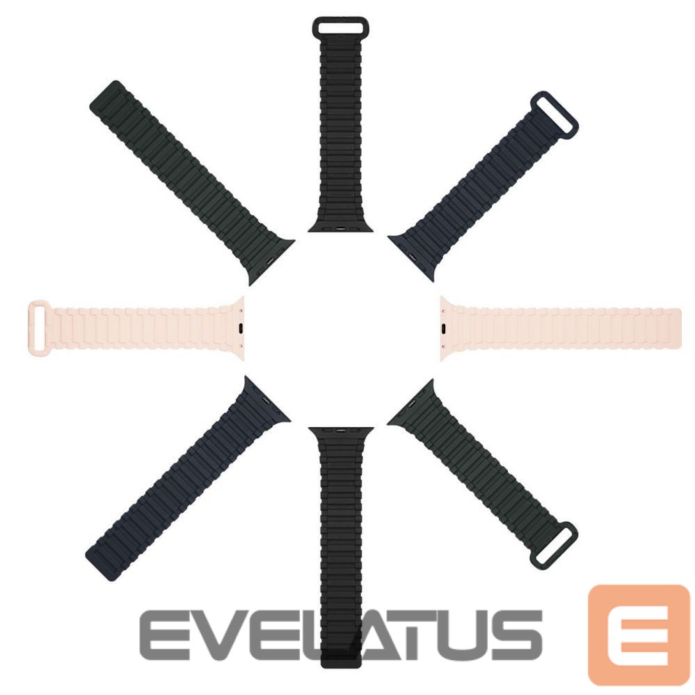 Dirželis Dux Ducis Dux Ducis Strap (Armor Version) Apple Watch SE Strap, 9, 8, 7, 6, 5, 4, 3, 2, 1 (41, 40, 38 mm) Silicone Magnetic Band Bracelet Black/Orange