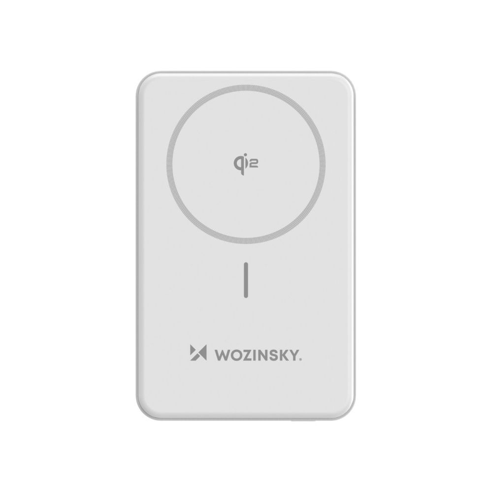 Väline aku Wozinsky Powerbank Wozinsky WLWP-10KA0Y3WS 22.5W PD Qi2 10000 mAh, with stand, 1x USB-A, 1x USB-C - white