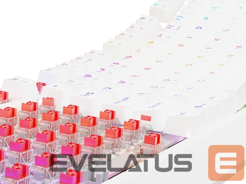 Arvuti klaviatuur Genesis THOR 230 | Mechanical Gaming Keyboard | Wireless | US | White | 2.4 GHz, Bluetooth, USB | Outemu Red