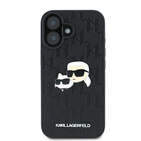 Other Phone Accessory Karl Lagerfeld Karl Lagerfeld Monogram Karl & Choupette Head Pin iPhone 16 Case - Black