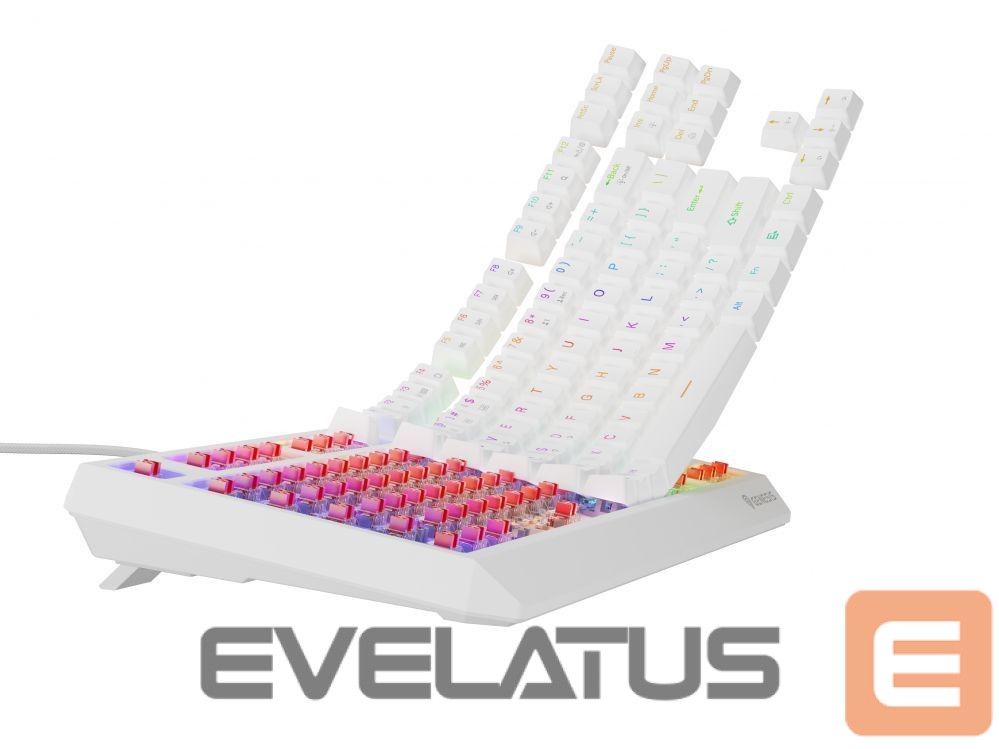 Arvuti klaviatuur Genesis THOR 230 | Mechanical Gaming Keyboard | Wireless | US | White | 2.4 GHz, Bluetooth, USB | Outemu Red