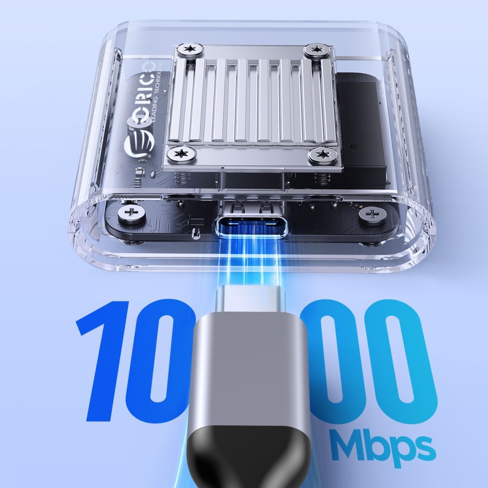 Other Computer Accessory Orico Orico TC20-M2-10G M.2 NVME USB-C 3.2 Disk Caddy - Transparent