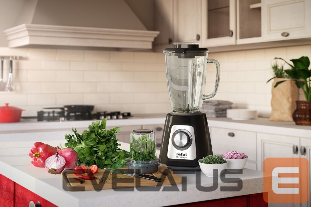 Mikseri un blenderi TEFAL Blender BL438831 BlendForce Tabletop, 800 W, Jar material Glass, Jar capacity 1.25 L, Ice crushing, Black