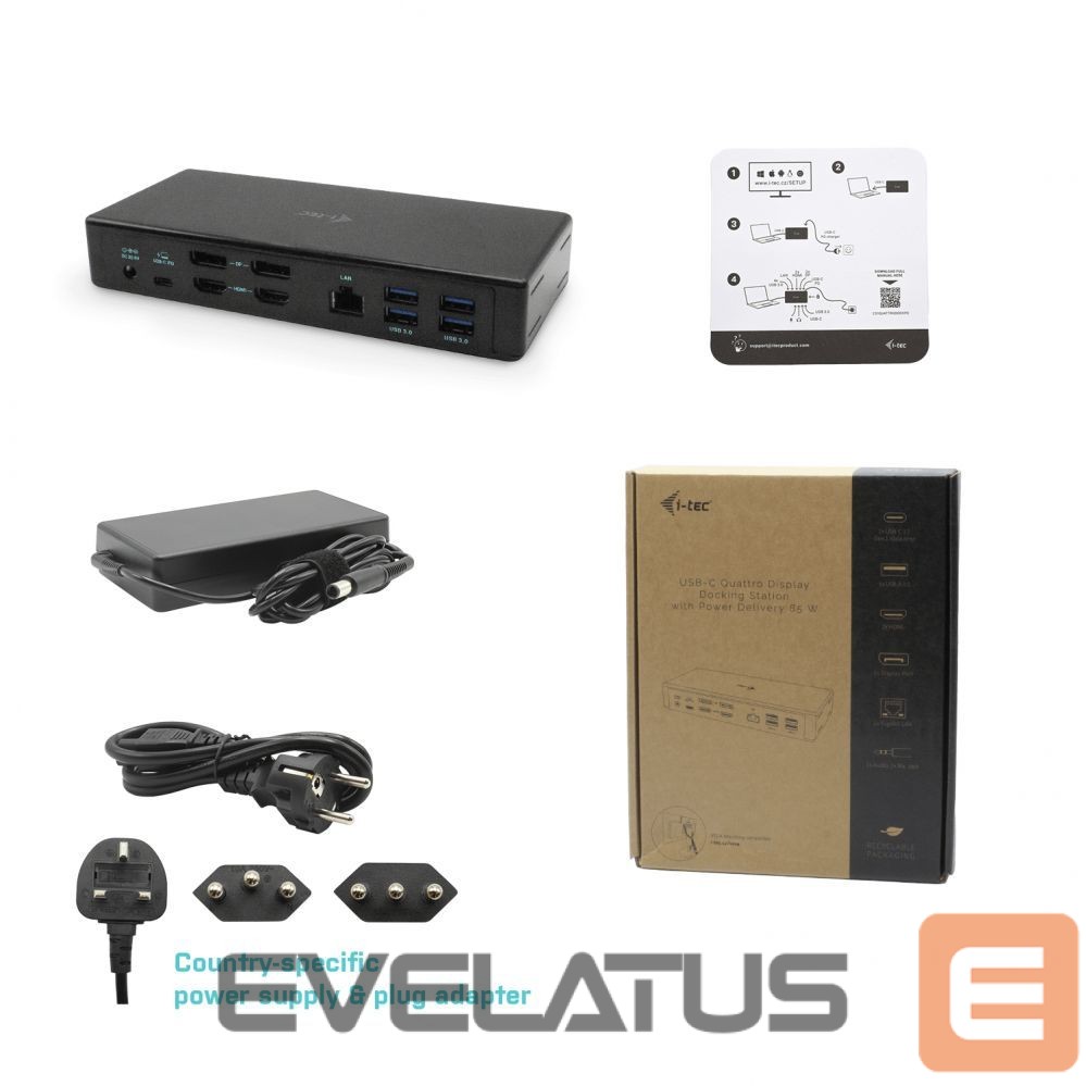 Computer accessories I-TEC I-TEC USB-C Quattro Docking Station 85W