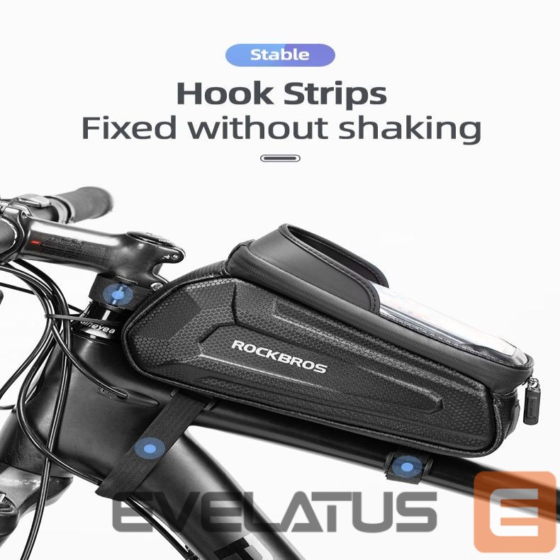 Bicycle accessory Rockbros Rockbros B68 bicycle bag for armored frame with phone pocket and cover 1.7l - black