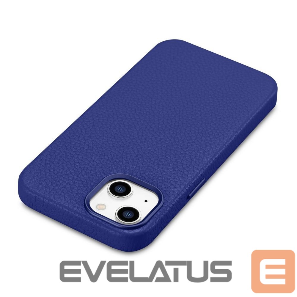 Tagakaaned iCarer iCarer Litchi Premium Leather Case iPhone 14 Plus Magnetic Leather Case with MagSafe Dark Blue (WMI14220711-DB)