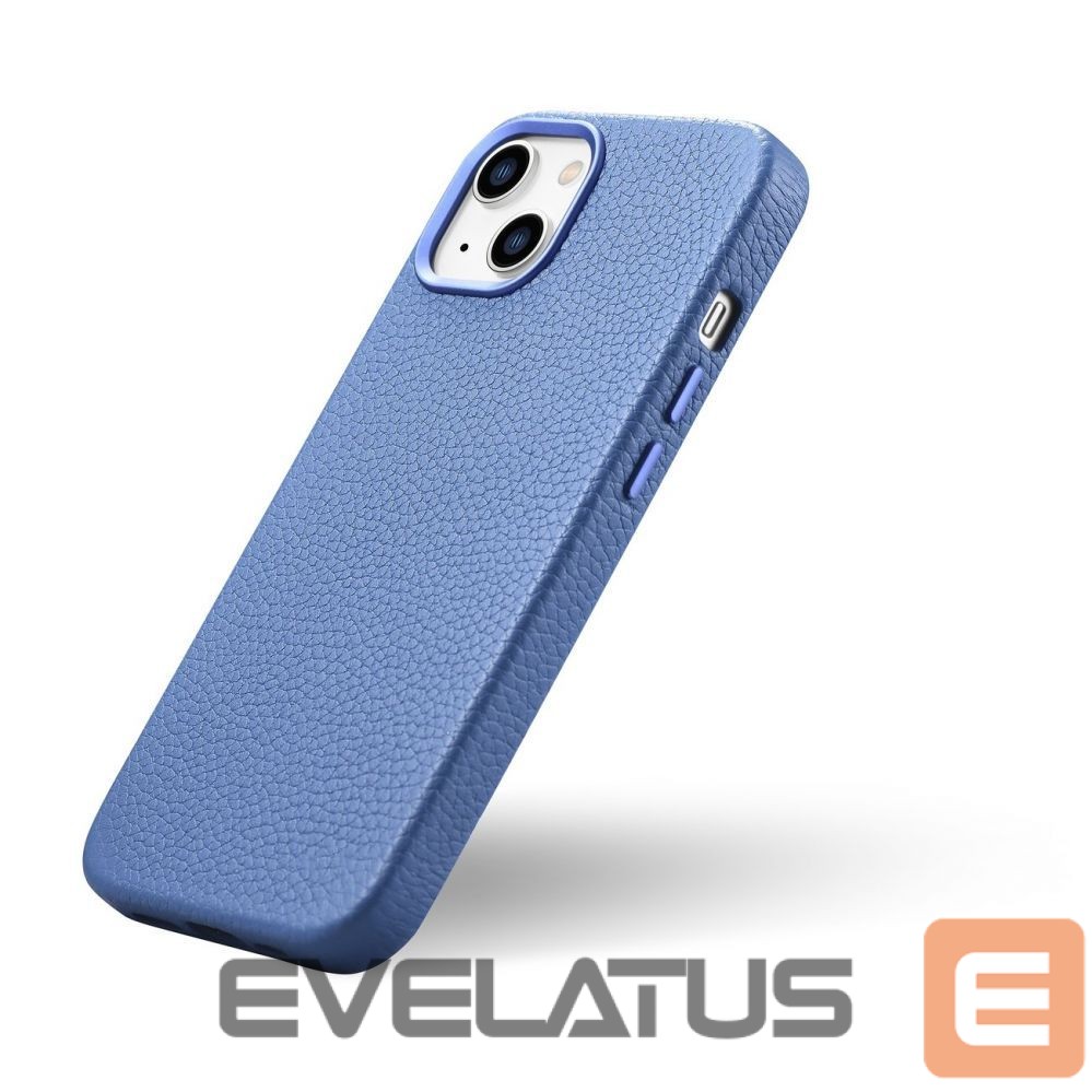 Tagakaaned iCarer iCarer Litchi Premium Leather Case iPhone 14 Magnetic Leather Case with MagSafe Light Blue (WMI14220709-LB)