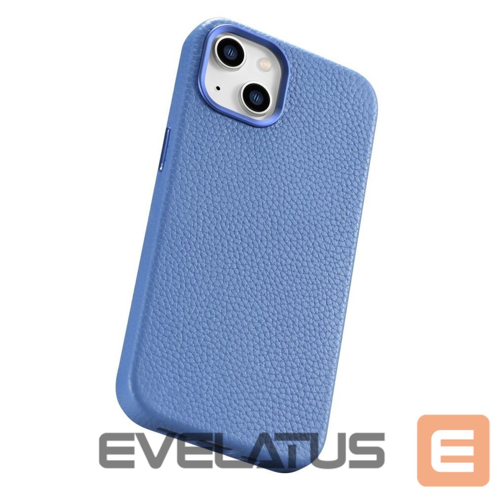 Tagakaaned iCarer iCarer Litchi Premium Leather Case iPhone 14 Plus Magnetic Leather Case with MagSafe Light Blue (WMI14220711-LB)