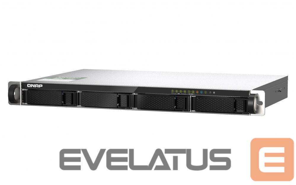 Zibatmiņa QNAP 4-Bay NAS TS-435XeU-4G Up to 4 HDD/SSD Hot-Swap, CN9130 / CN9131 ARMv8 Cortex-A72 Quad-Core, Processor frequency 2.2 GHz, 4 GB, DDR4, 2x10 Gigabit Ethernet SFP+; 2x2.5 Gigabit Ethernet; 2 x M.2 2280 1x PCIe Gen 3; 2x USB 3.2 Gen 1; 2x USB 2.0