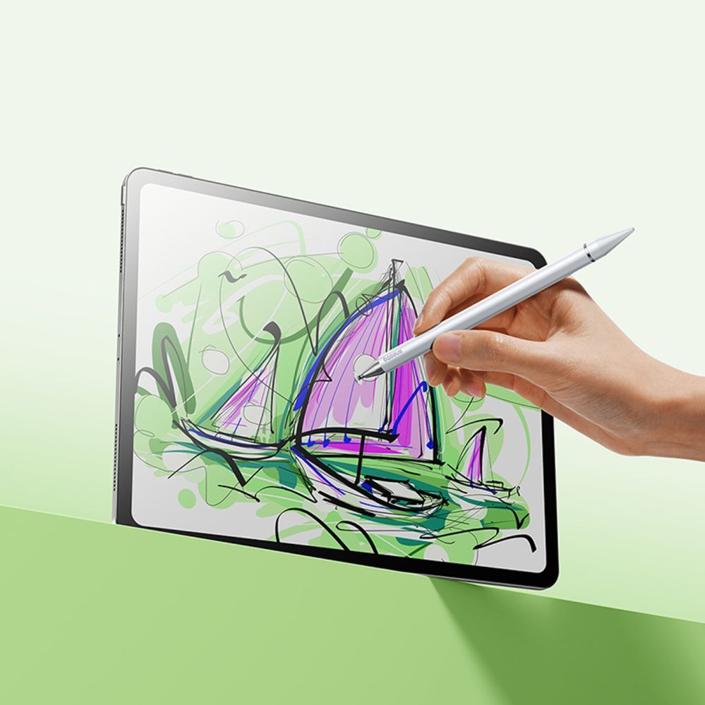 Stylus Baseus Baseus Smooth Writing III 3in1 Passive Stylus - Non-magnetic Version - White