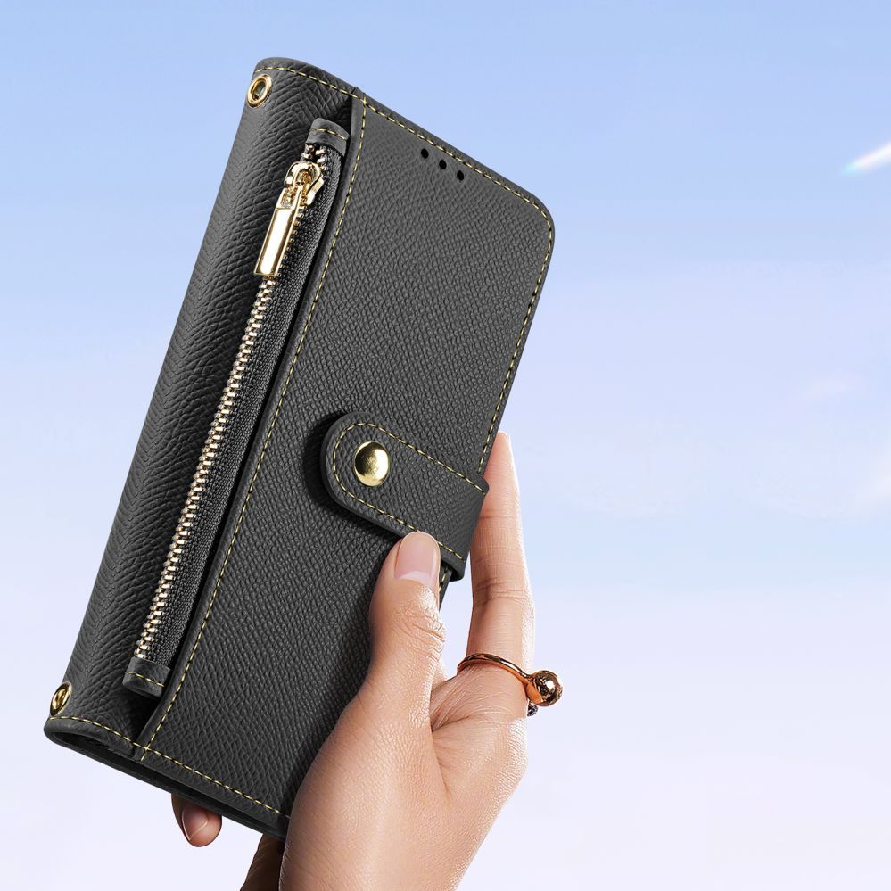 Tagakaaned Dux Ducis Dux Ducis Lawa Leather Case for Samsung Galaxy S25 with Detachable Magnetic Wallet - Black