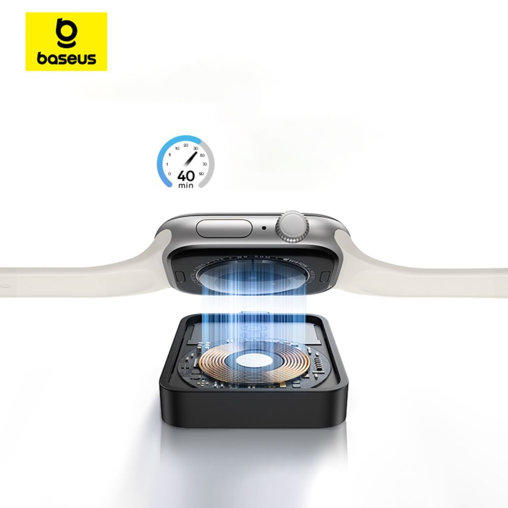 Adapteris Baseus Baseus MagPro 2.5W Magnetic Inductive Charger for Apple Watch - Black