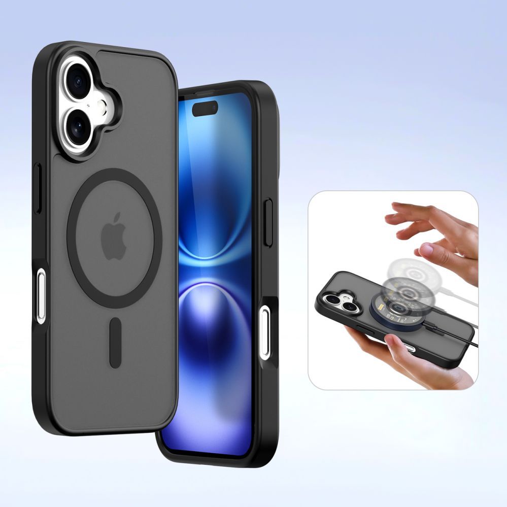 Back panel cover Dux Ducis Dux Ducis Lawa Leather Case for iPhone 16 - Black