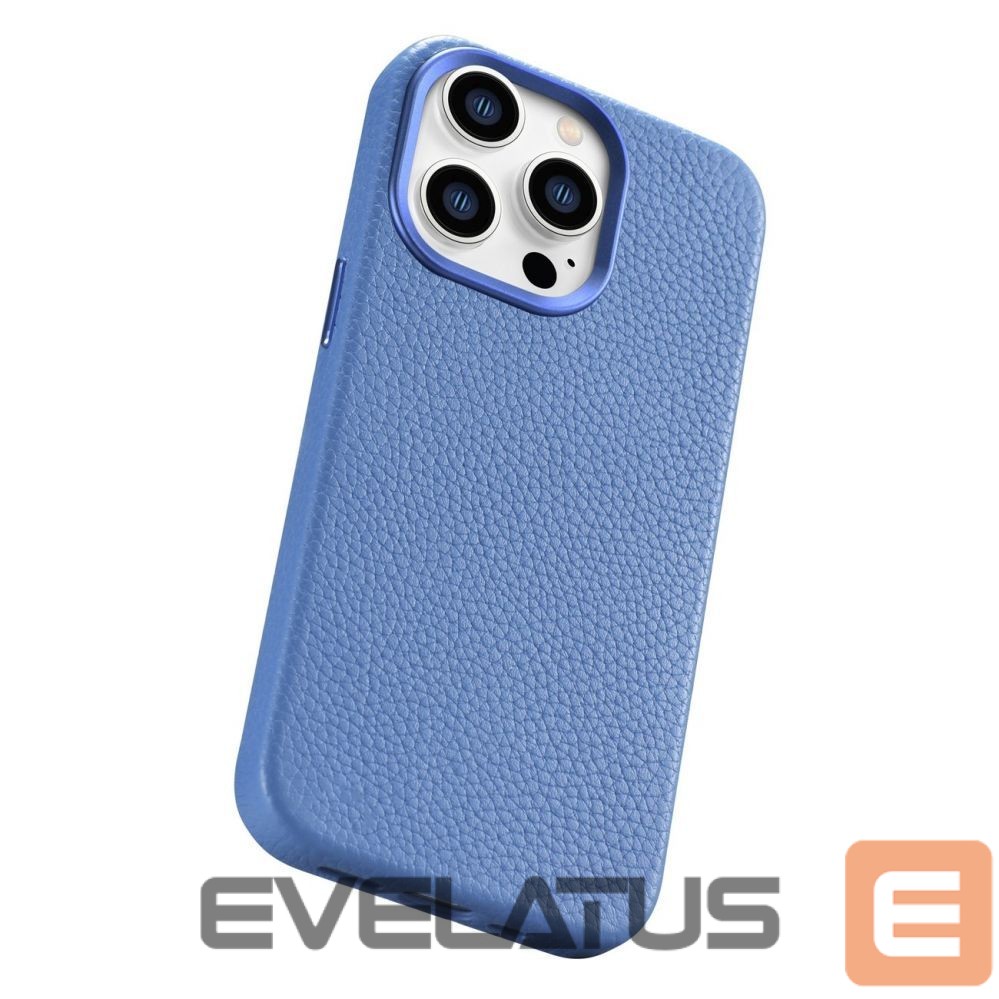 Tagakaaned iCarer iCarer Litchi Premium Leather Case iPhone 14 Pro Magnetic Leather Case with MagSafe Light Blue (WMI14220710-LB)