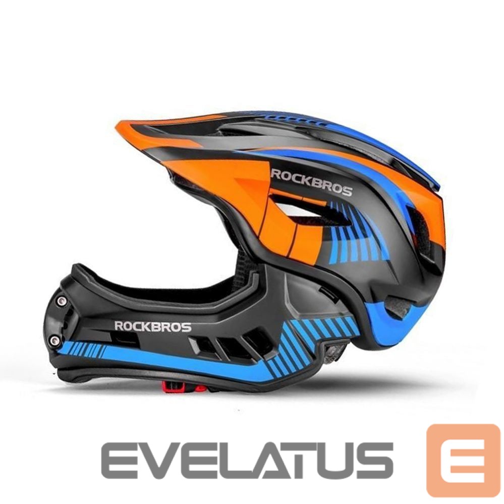 Bicycle accessory Rockbros Rockbros TT-32SOBL-S children's bicycle helmet with removable chinbar, size S - black and orange