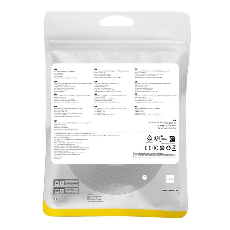 Other Computer Accessory Baseus Baseus fast internet cable RJ45 cat.7 10Gbps 5m braided black