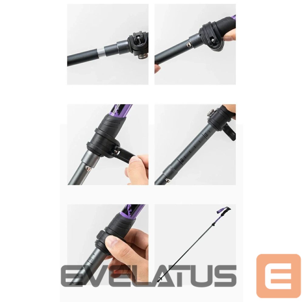 Citas preces Qunature Qunature Nordic Walking Trekking Poles Aluminum 110 - 130 cm - Purple