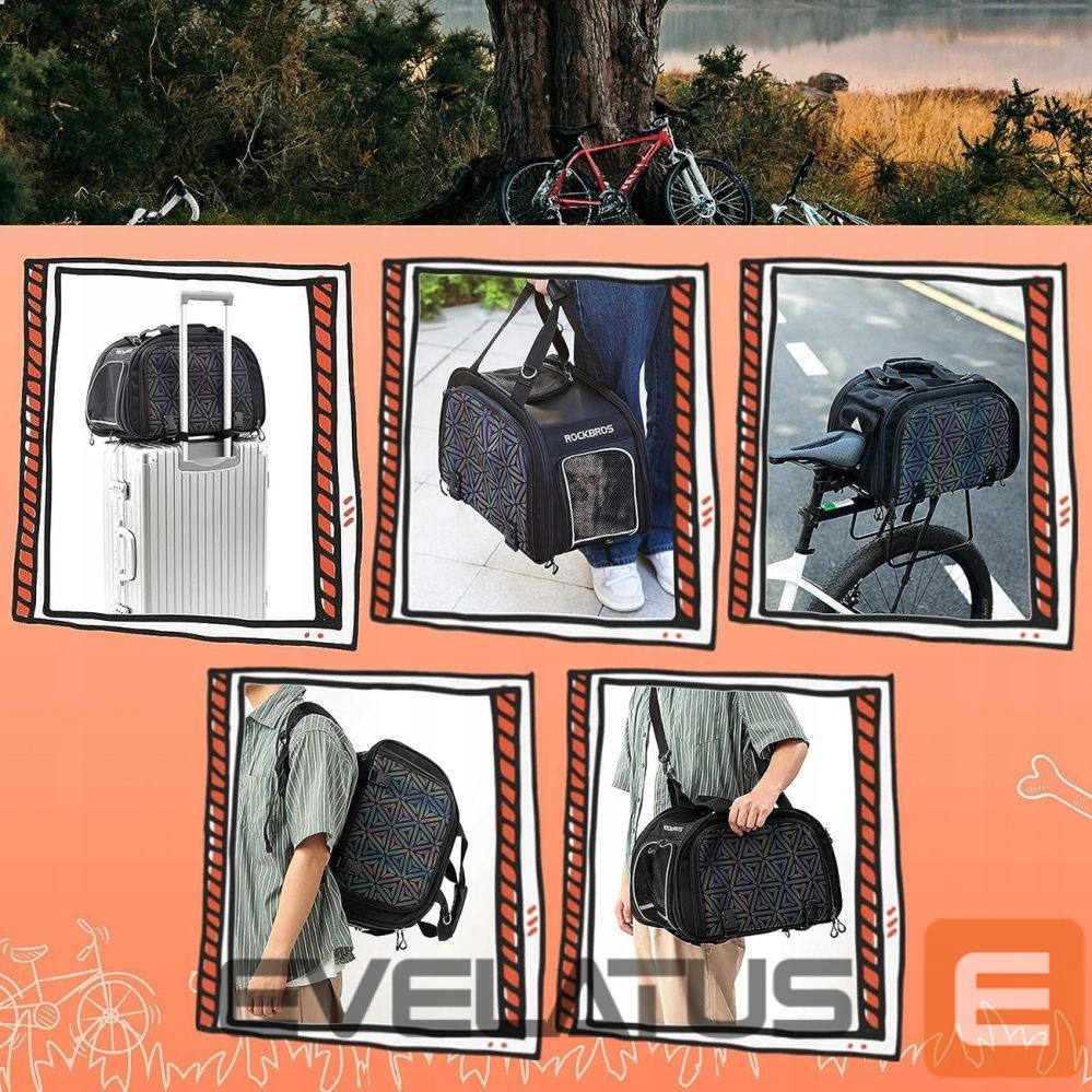 Bicycle accessory Rockbros Rockbros 30140028001 transport bicycle bag for cats and dogs - black