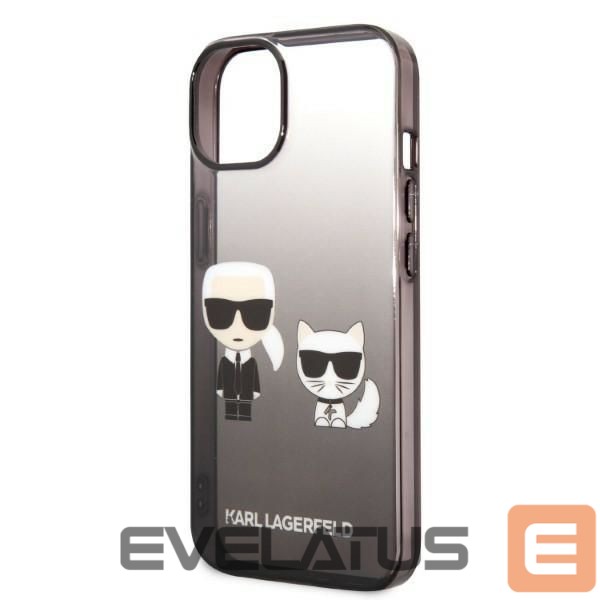 Back panel cover Karl Lagerfeld Karl Lagerfeld KLHCP14LTGKCK iPhone 14 Pro 6.1 "hardcase black / black Gradient Ikonik Karl & Choupette