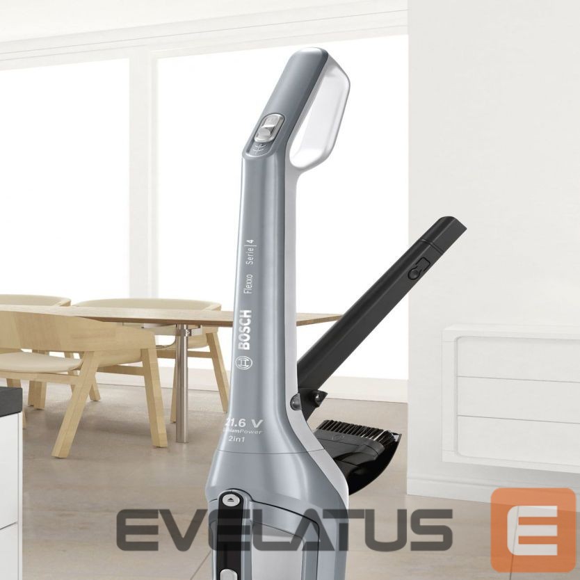 Dulkių siurblys Bosch Vacuum Cleaner | BCH3P210 Series 4 | Cordless operating | Handstick | 21.6 V | Operating time (max) 50 min | Silver | Warranty 24 month(s)