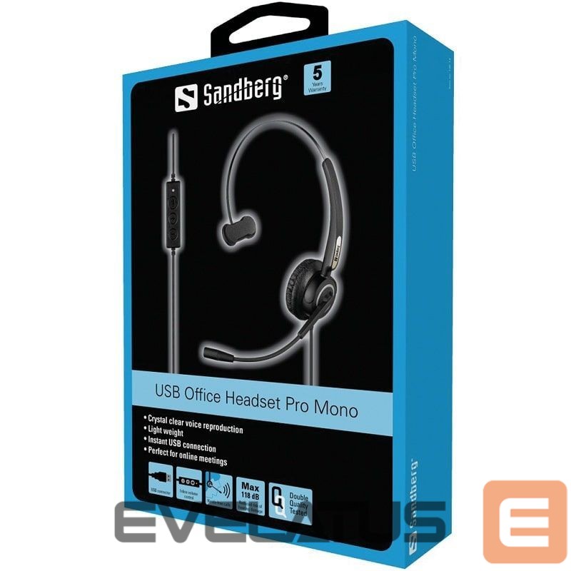 Vadu austiņas Sandberg 126-14 USB Office Headset Pro Mono