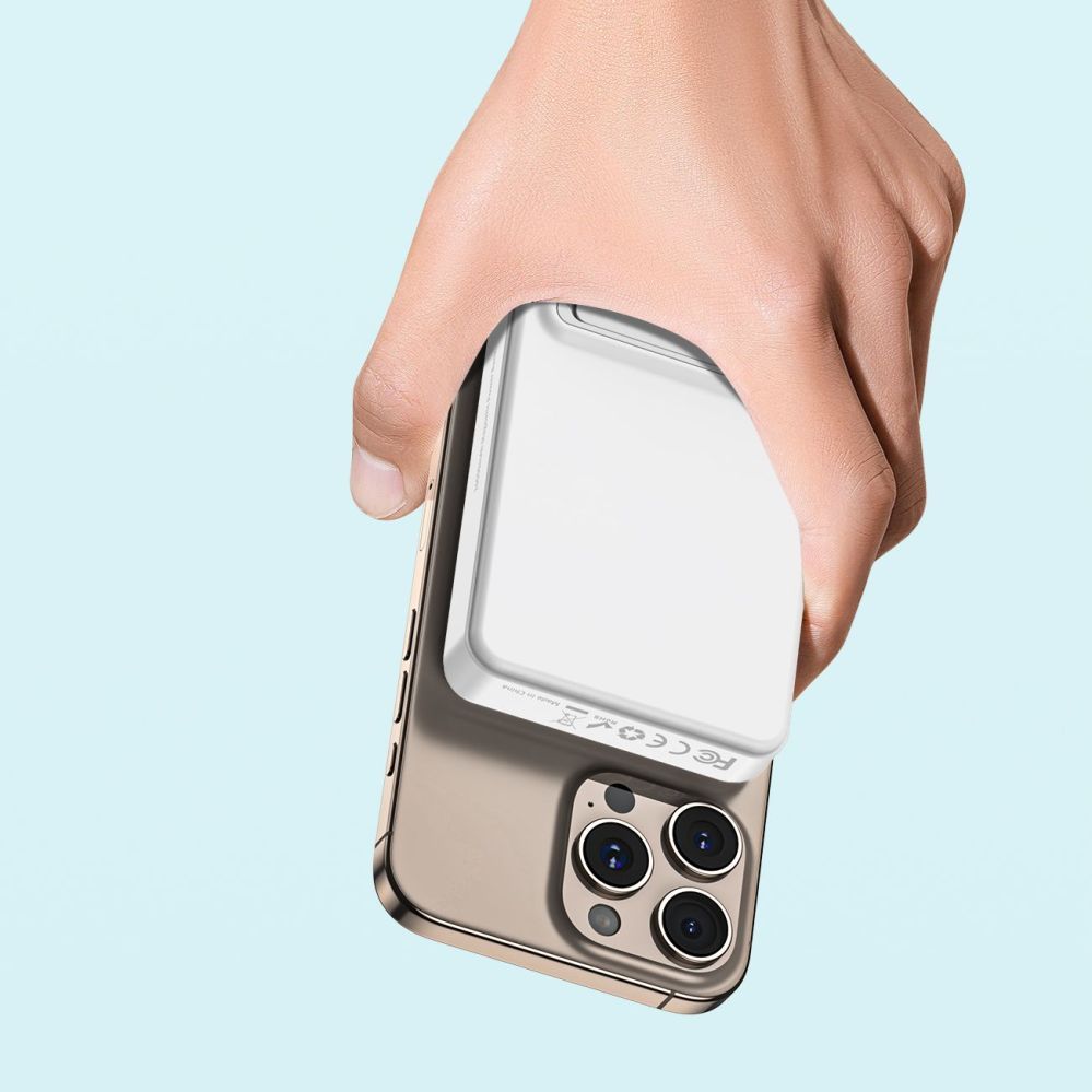 Väline aku Wozinsky Powerbank Wozinsky WLWP-10KA0Y3WS 22.5W PD Qi2 10000 mAh, with stand, 1x USB-A, 1x USB-C - white