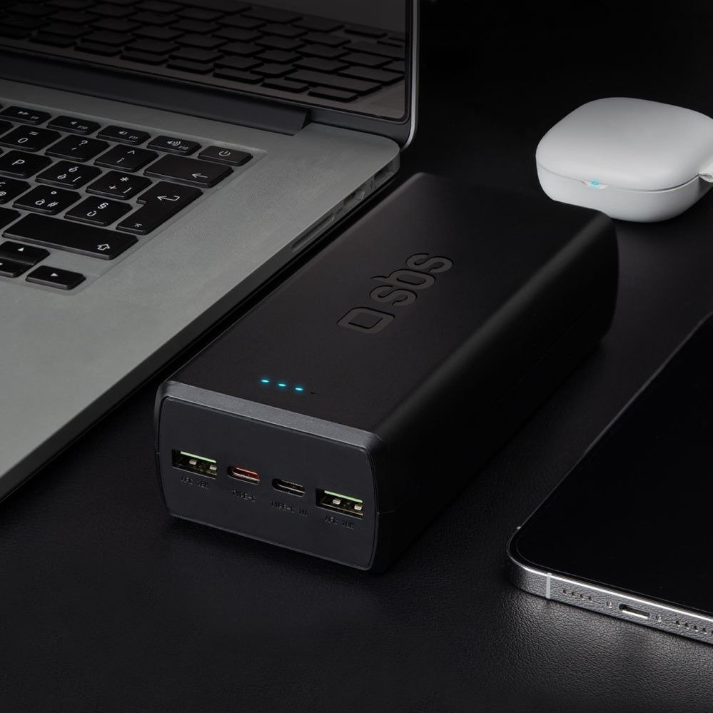 Väline aku SBS Powerbank SBS TTBB30000PD20K 30000 mAh 2 x USB-C 2 x USB-A - black