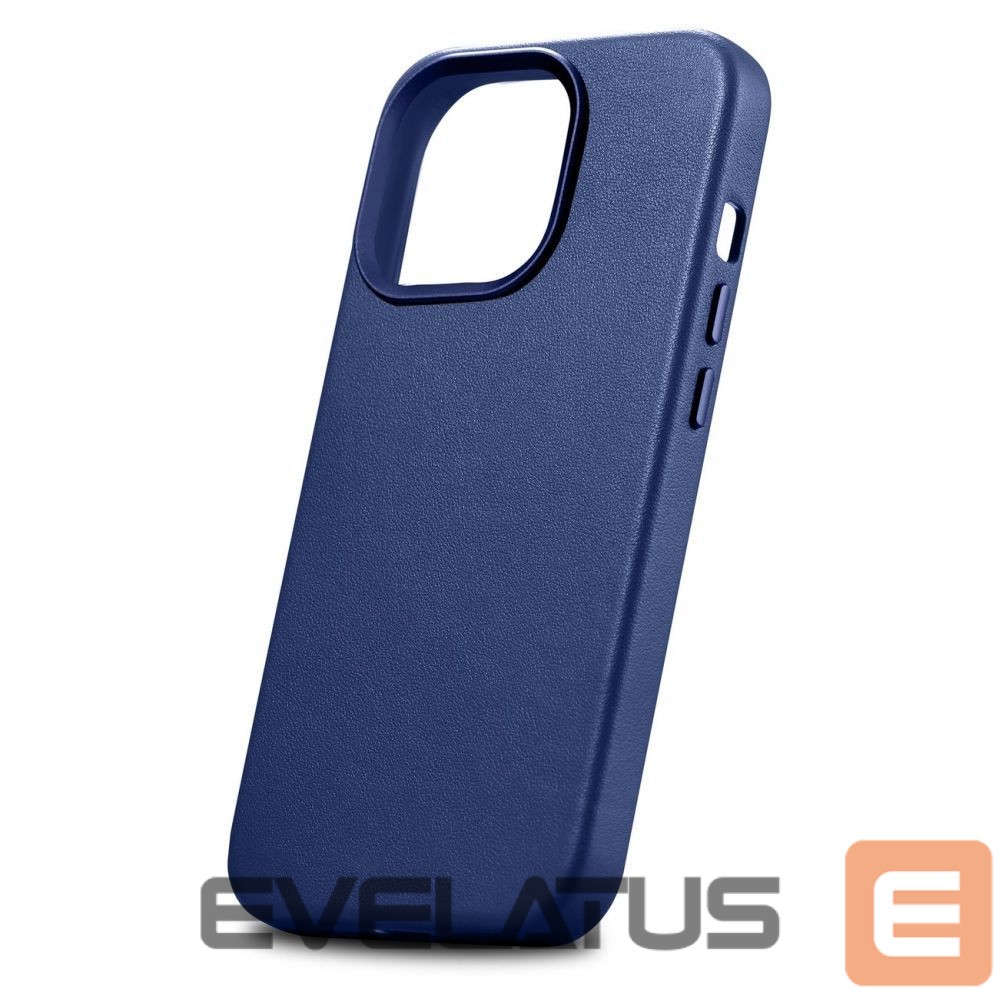 Aizmugurējais vāciņš iCarer iCarer Case Leather Cover Genuine Leather Case for iPhone 14 Pro Max blue (WMI14220708-BU) (MagSafe compatible)