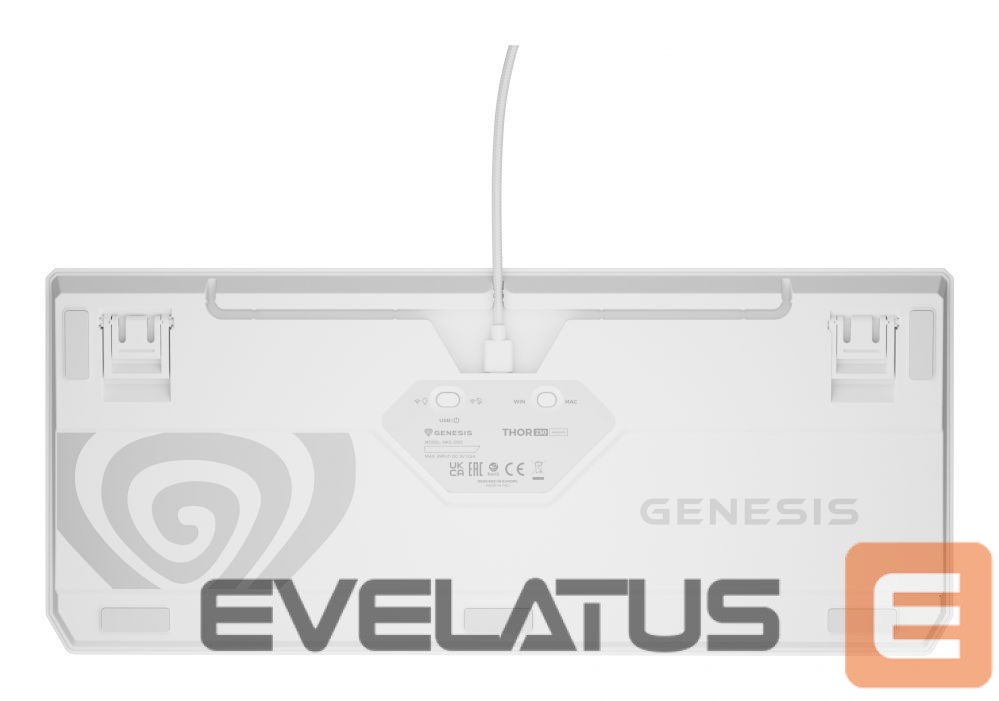 Arvuti klaviatuur Genesis THOR 230 | Mechanical Gaming Keyboard | Wireless | US | White | 2.4 GHz, Bluetooth, USB | Outemu Red