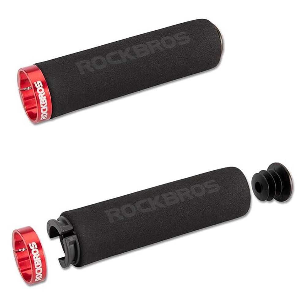 Jalgratta tarvik Rockbros Rockbros BT1001BKRD sponge bicycle handlebar grips - black and red