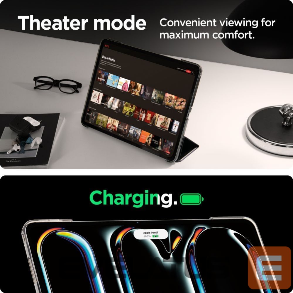 Back panel cover Spigen Spigen Smart Fold iPad Pro 11" 2024 Case - Black