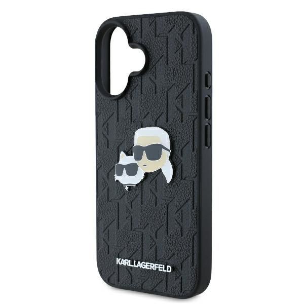 Other Phone Accessory Karl Lagerfeld Karl Lagerfeld Monogram Karl & Choupette Head Pin iPhone 16 Case - Black