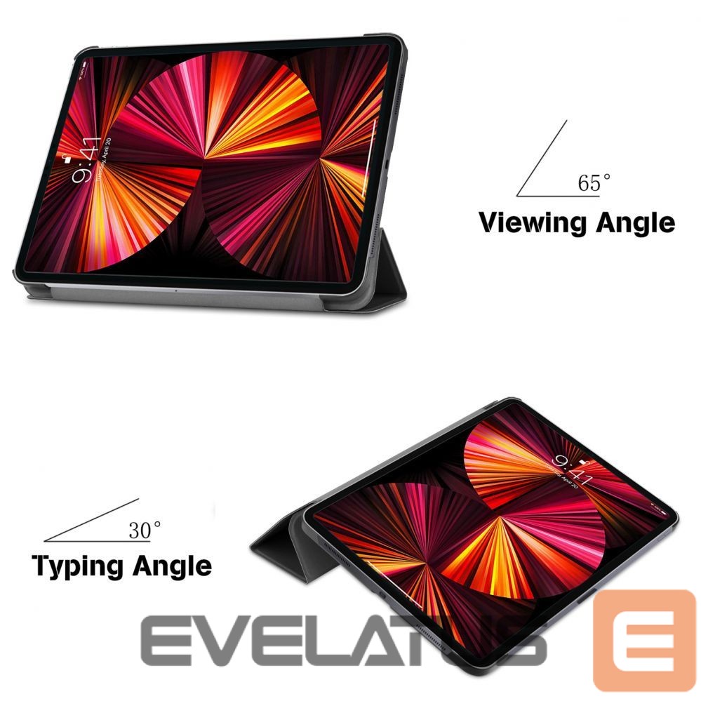 Kaaned iLike iPad 10.9 10t Gen Tri-Fold Eco-Leather Stand Case Black