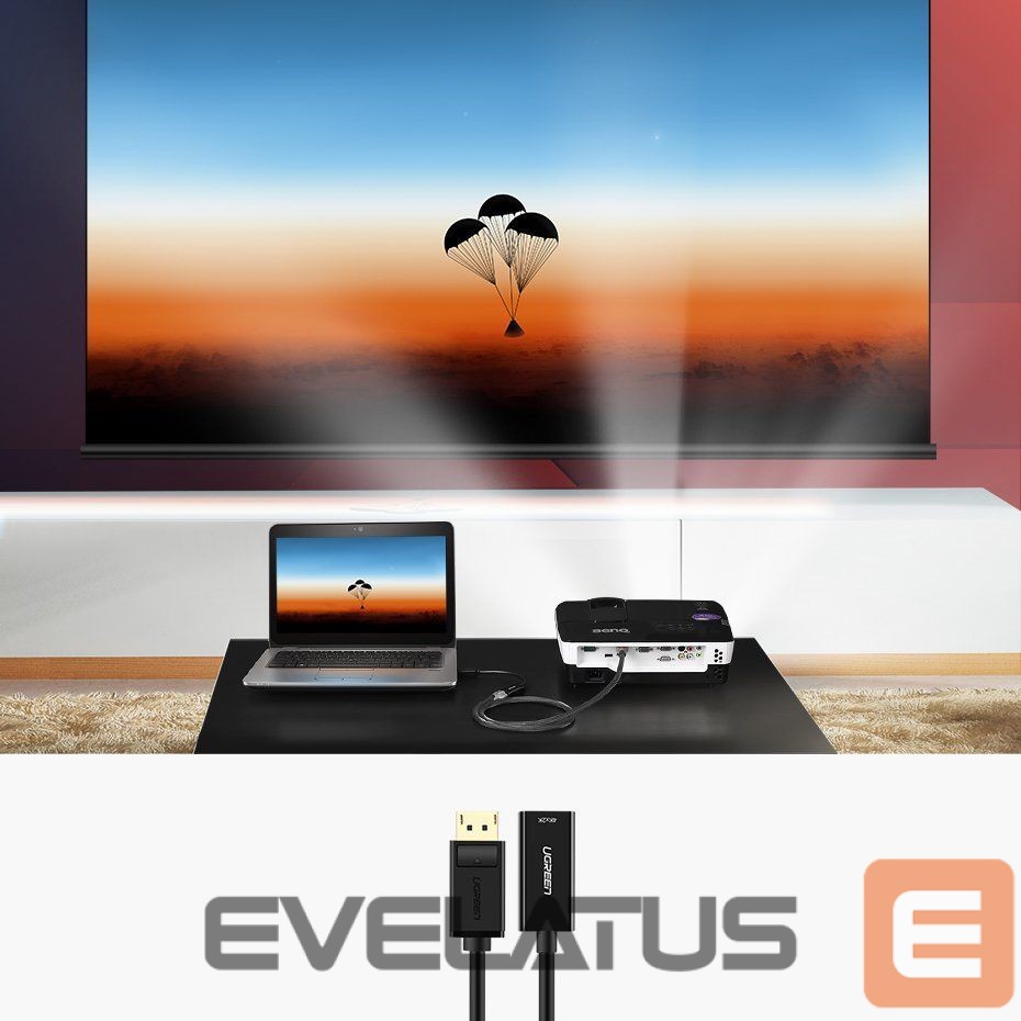 Kaabel Ugreen Cable from DisplayPort (Male) to HDMI (Female) (Unidirectional) 1080P 60Hz 12bit Black (40362)