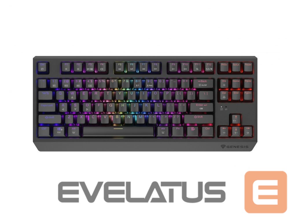 Arvuti klaviatuur Genesis THOR 230 | Mechanical Gaming Keyboard | Wireless | US | Black | 2.4 GHz, Bluetooth, USB | Outemu Red