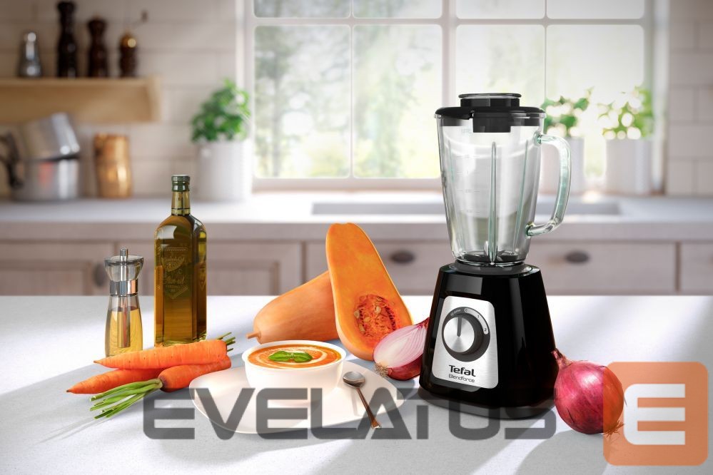 Mikseri un blenderi TEFAL Blender BL438831 BlendForce Tabletop, 800 W, Jar material Glass, Jar capacity 1.25 L, Ice crushing, Black