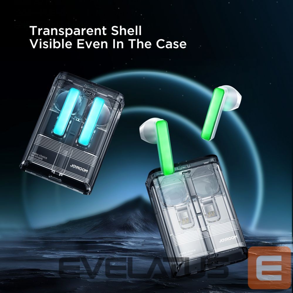 Kõrvaklapid Joyroom TWS Joyroom JR-TC1 IceLens Series wireless headphones with LED lights - white