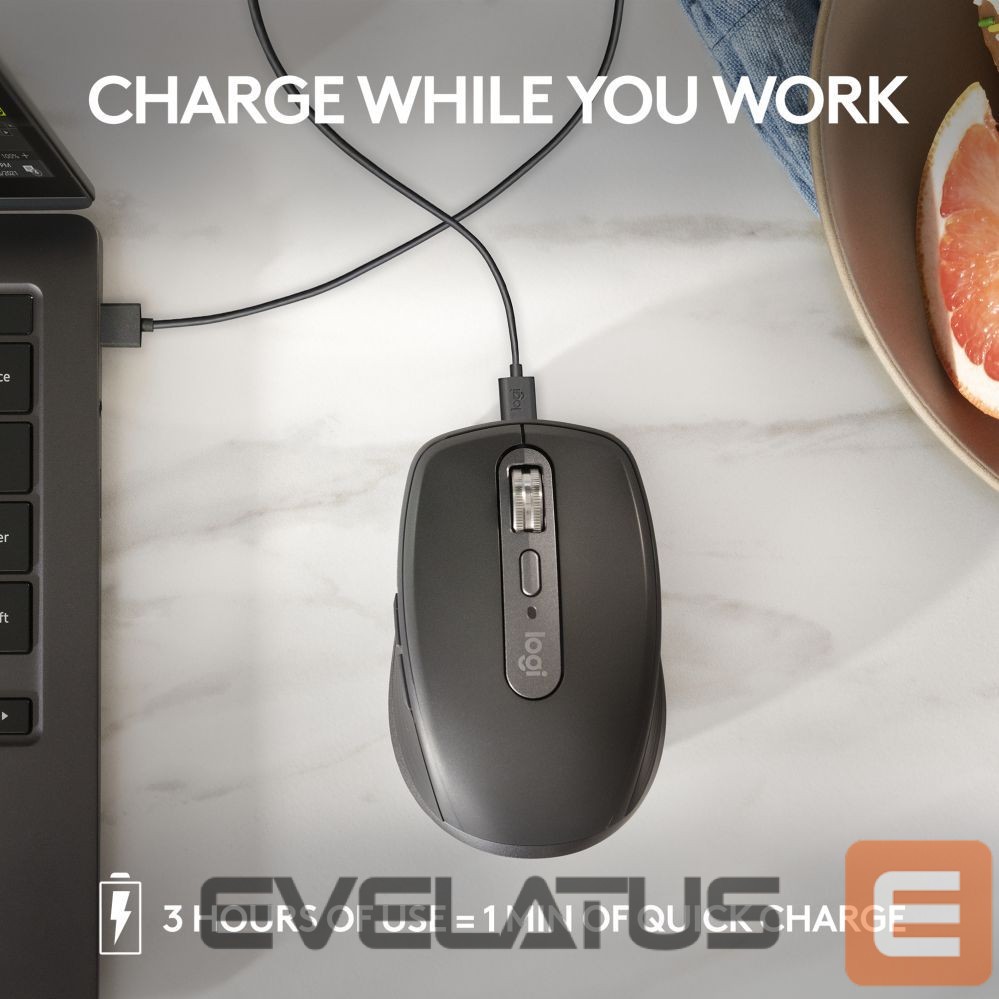 Arvutihiir Logitech MX Anywhere 3S Mouse - RF Wireless + Bluetooth, Laser, 8000 DPI, Graphite