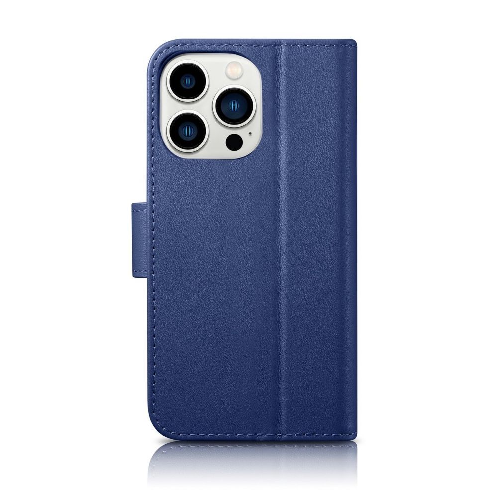 Tagakaaned iCarer iCarer Wallet Case 2in1 Cover iPhone 14 Pro Leather Flip Case Anti-RFID blue (WMI14220726-BU)