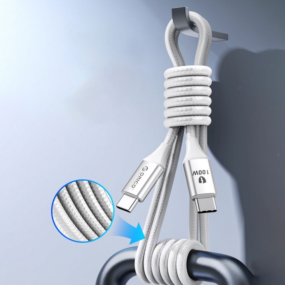 Kaabel Orico Orico CDX 100W 5A Power Delivery USB-C - USB-C 1m Cable - White