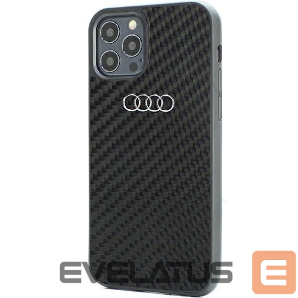 Back panel cover Audi Audi Carbon Fiber iPhone 12/12 Pro 6.1" black/black hardcase AU-TPUPCIP12P-R8/D2-BK