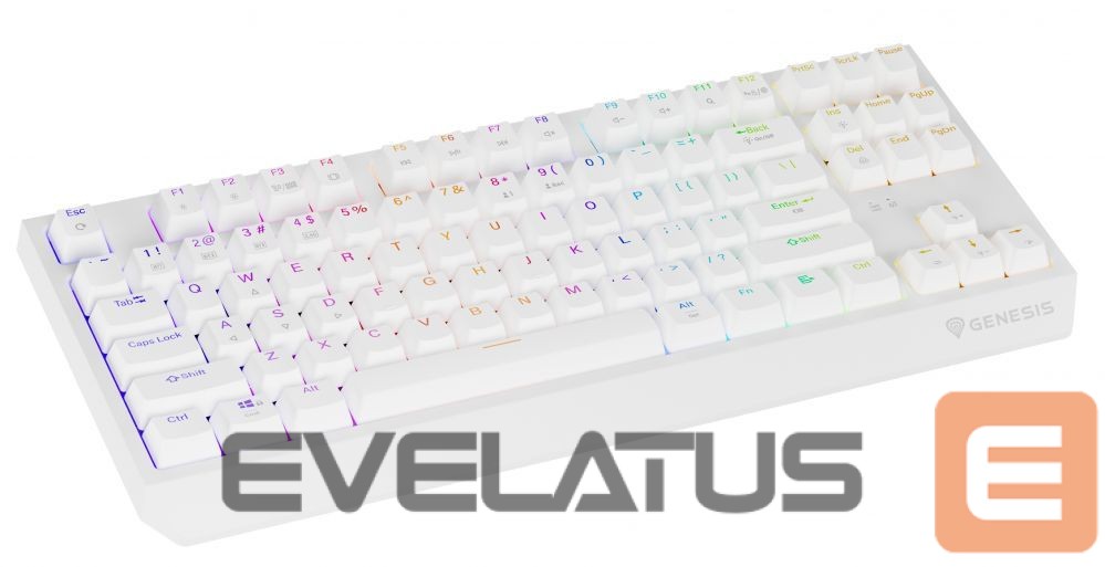 Arvuti klaviatuur Genesis THOR 230 | Mechanical Gaming Keyboard | Wireless | US | White | 2.4 GHz, Bluetooth, USB | Outemu Red