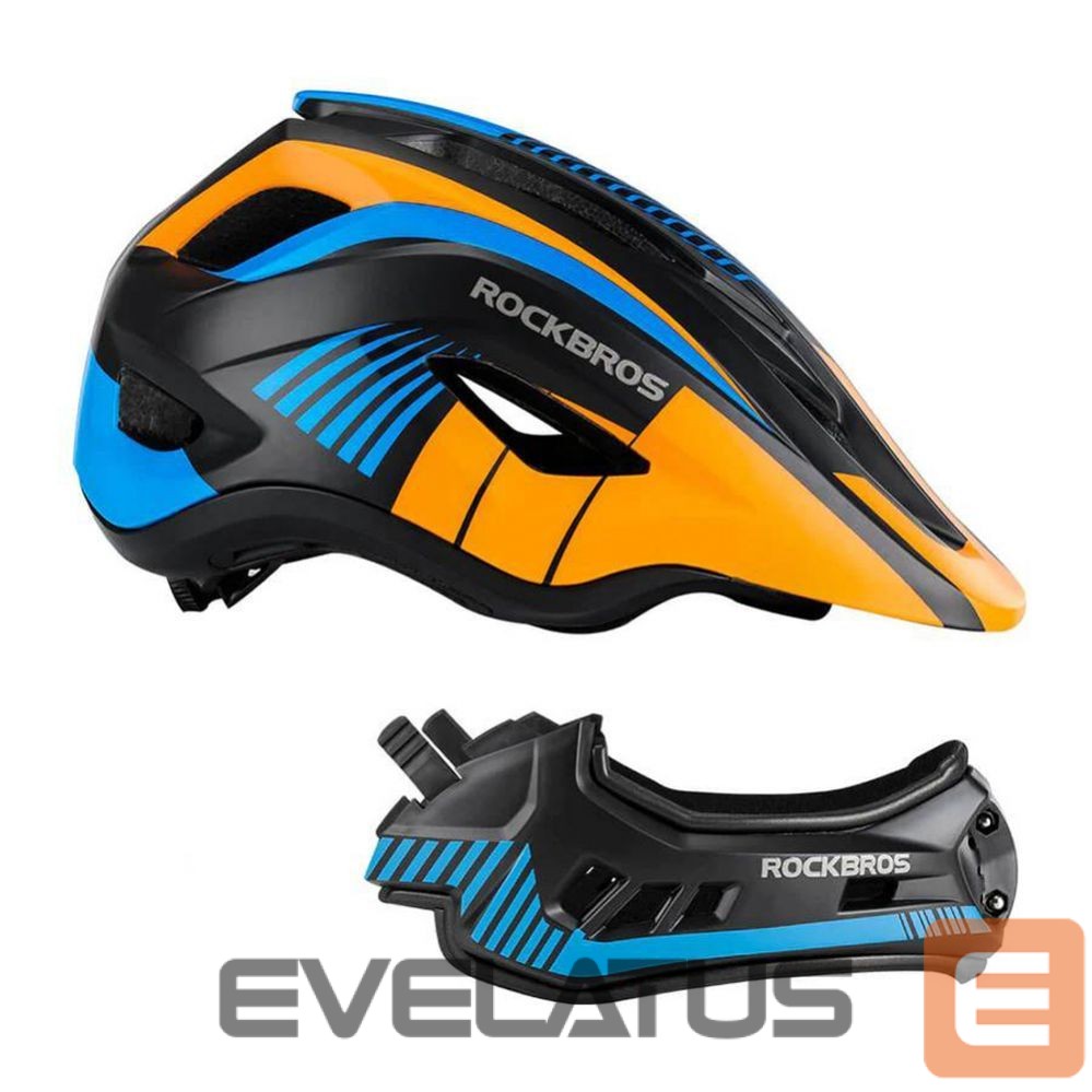 Bicycle accessory Rockbros Rockbros TT-32SOBL-S children's bicycle helmet with removable chinbar, size S - black and orange