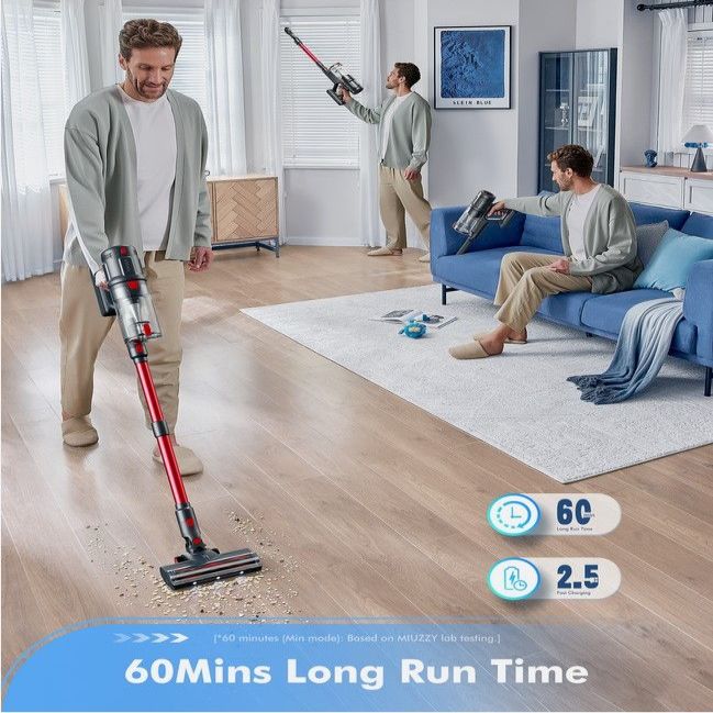 Putekļusūcējs Lubluelu L7 Pro Self-Standing Cordless Stick Vacuum Cleaner 140AW 33KPA Hoover