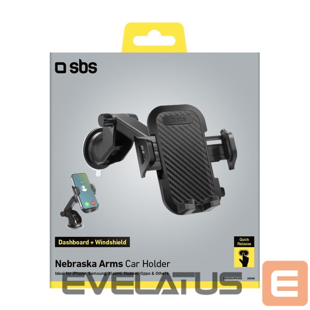 Auto holder SBS SBS TEHWSUPWIND smartphone holder telescopic with suction cup - black